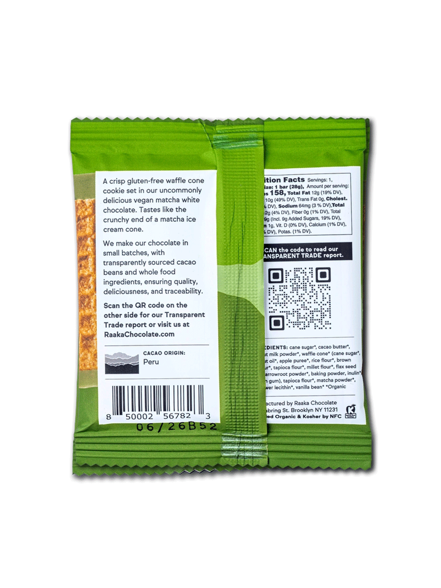 Matcha Dipped Waffle Cone White Chocolate Bar - Visual Media Number 2 of 2