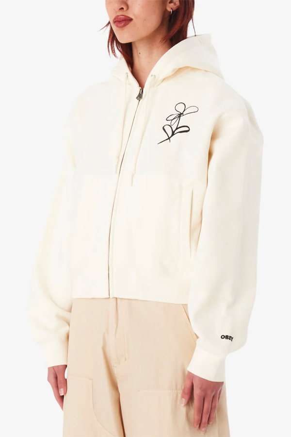 Chalk Writing Zip Hood | Unbleached - Thumbnail Image Number 3 of 3
