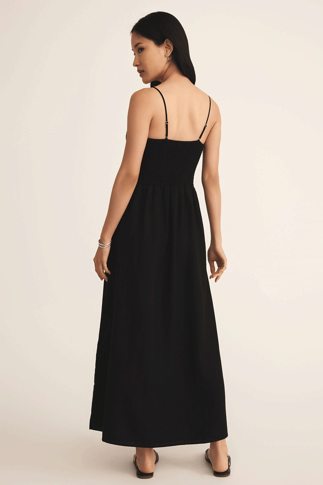 Bayside Linen Maxi Dress | Black - Visual Media Number 2 of 3