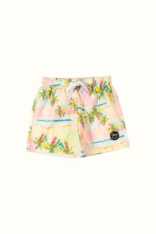 Pastel Palmy Boys Swim Short | Blue - Thumbnail Image Number 4 of 4
