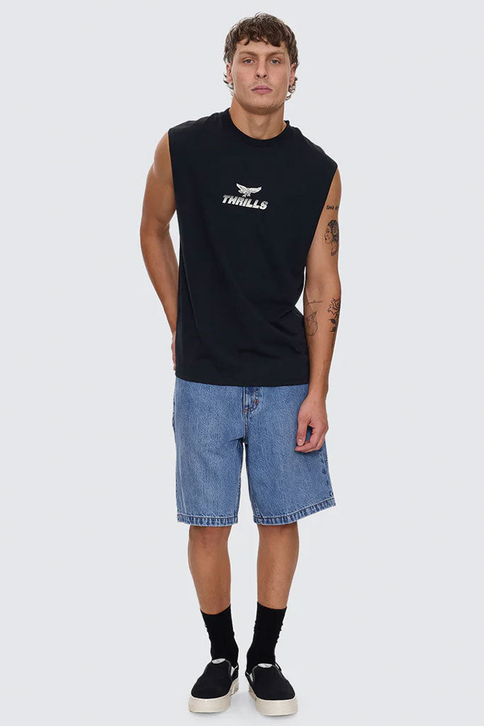 Paradise Before Muscle Tee | Washed Black - Visual Media Number 1 of 1