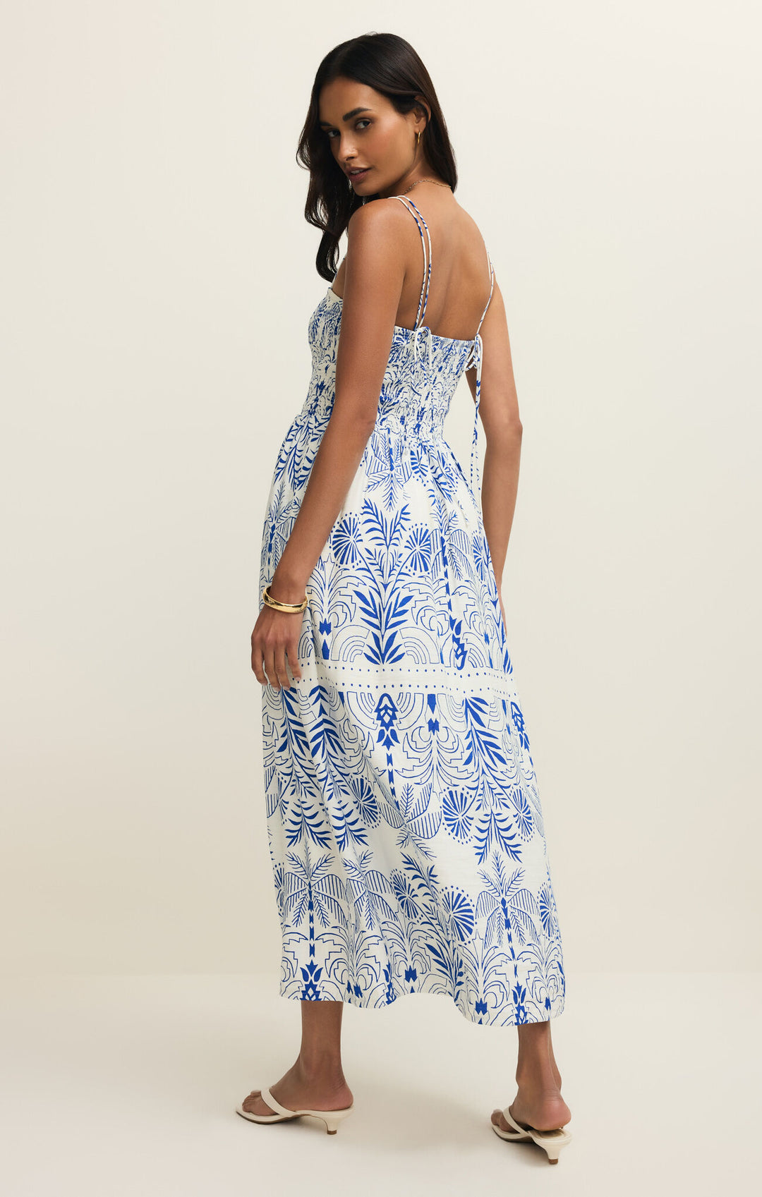 Nadine Palm Maxi Dress | Nautical - Visual Media Number 2 of 2