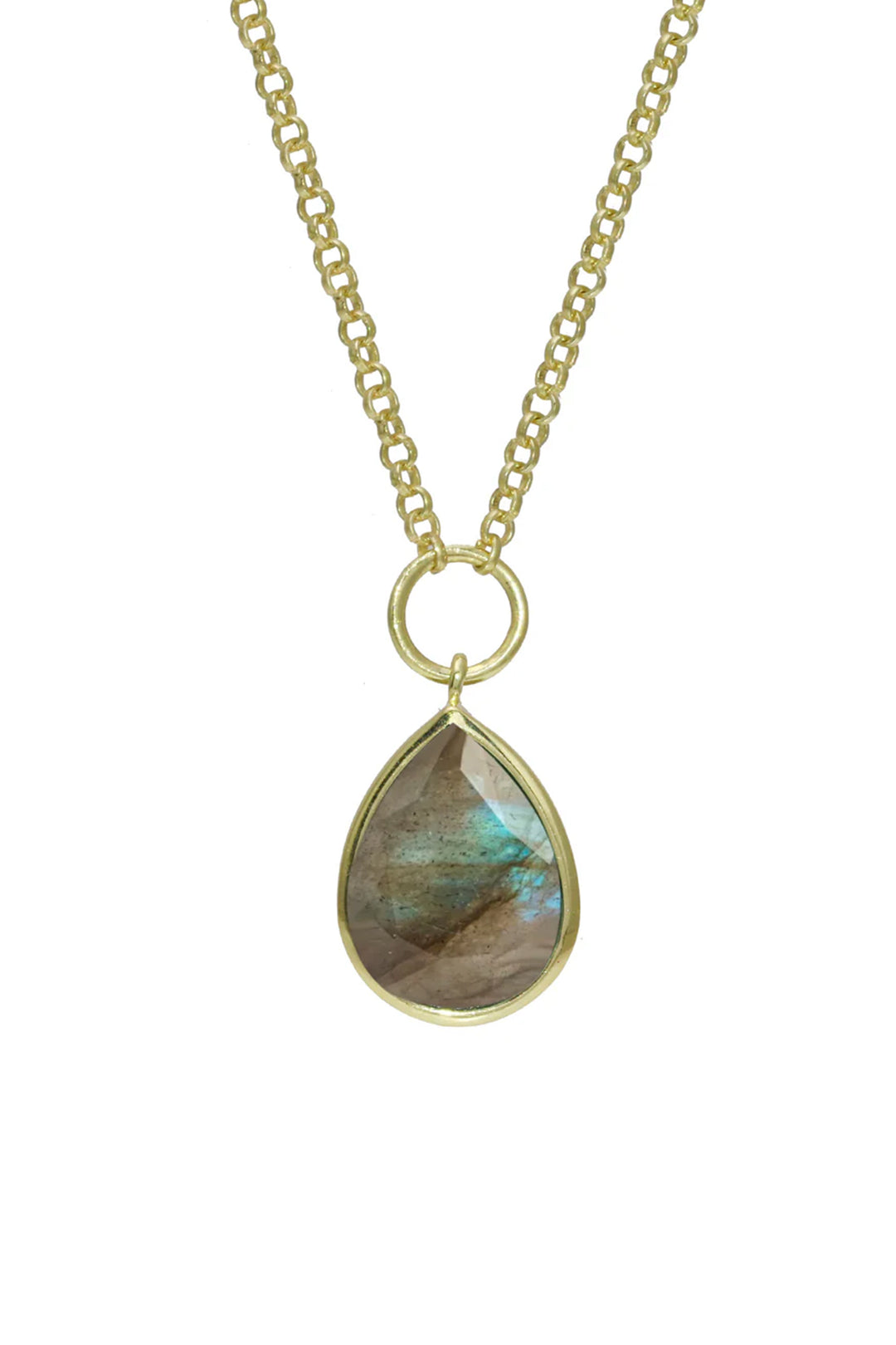 Pear Gemstone Necklace | Labradorite - Visual Media Number 1 of 1
