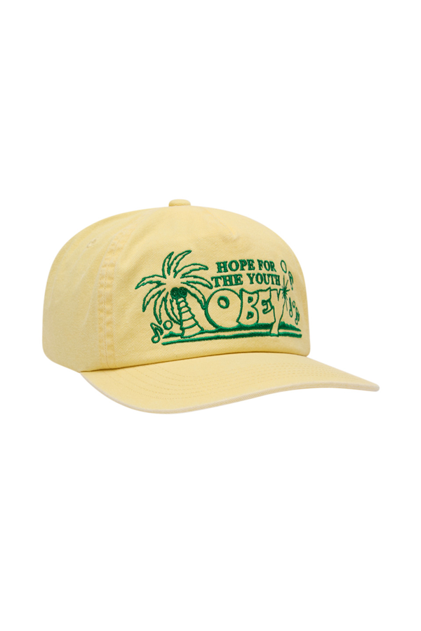 Pigment Obey Hope 5 Panel Strapback | Pigment Yellow - Thumbnail Image Number 1 of 2
