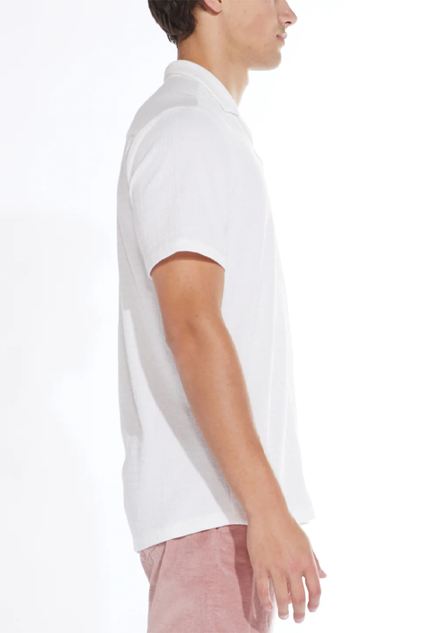 Plata Knit Resort Shirt | White - Visual Media Number 2 of 3