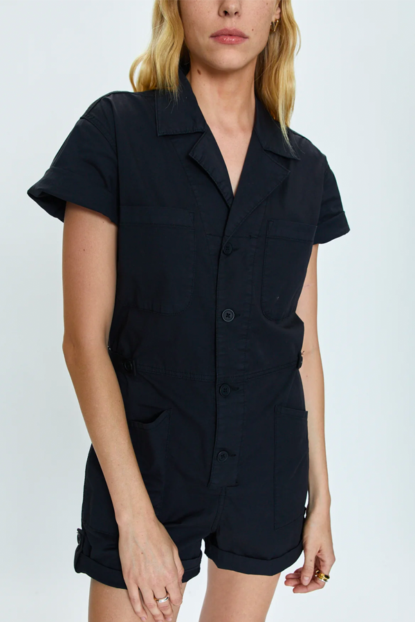 Parker SS Romper | Fade To Black - Thumbnail Image Number 1 of 5
