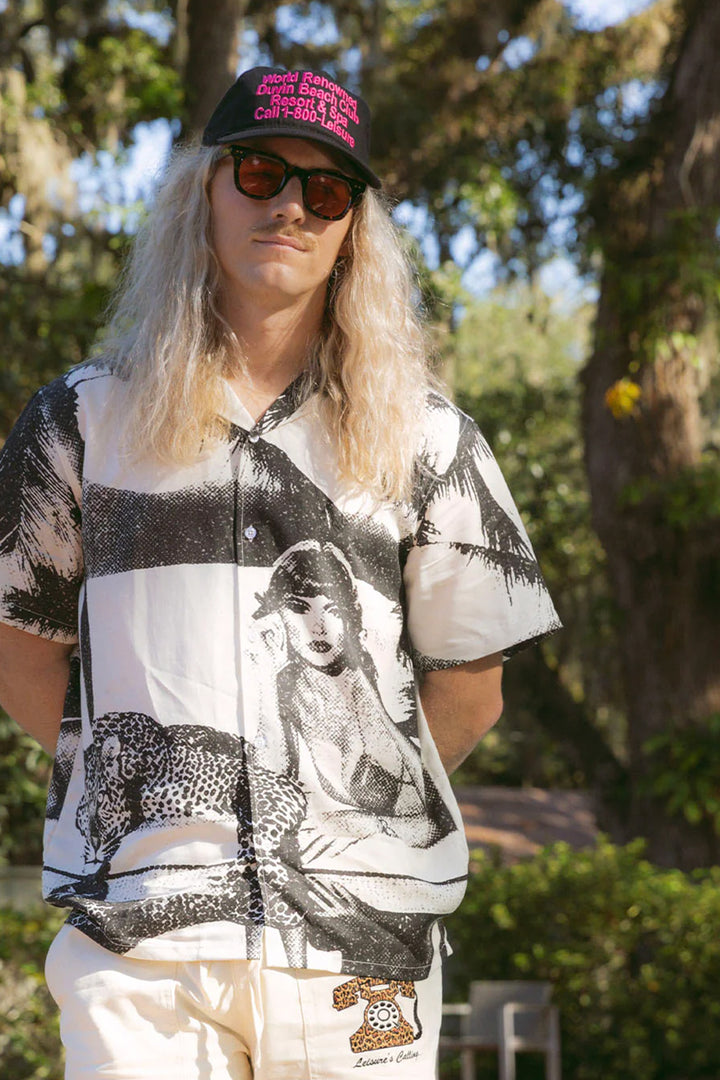 Pool Cat Buttonup Shirt | Black - Thumbnail Image Number 1 of 2

