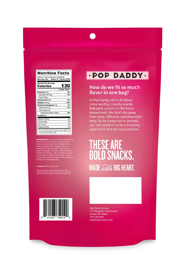 Pop Daddy Berry Delicious Strawberry Shortcake Pretzels - Thumbnail Image Number 2 of 2
