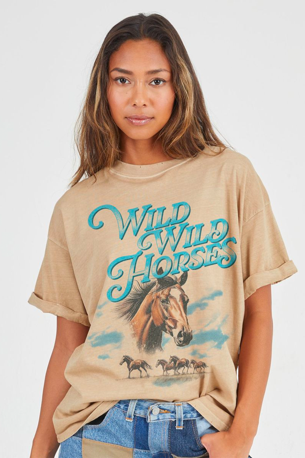 Wild Wild Horses Tee | Sand - Visual Media Number 1 of 1