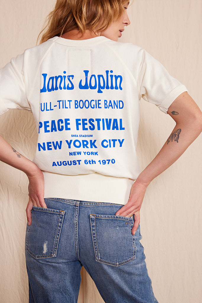 Janis Joplin NYC Raglan | White - Visual Media Number 1 of 2