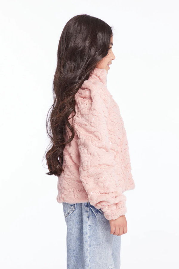 Girls Puff Sleeve Jacket | Pinky - Visual Media Number 2 of 3