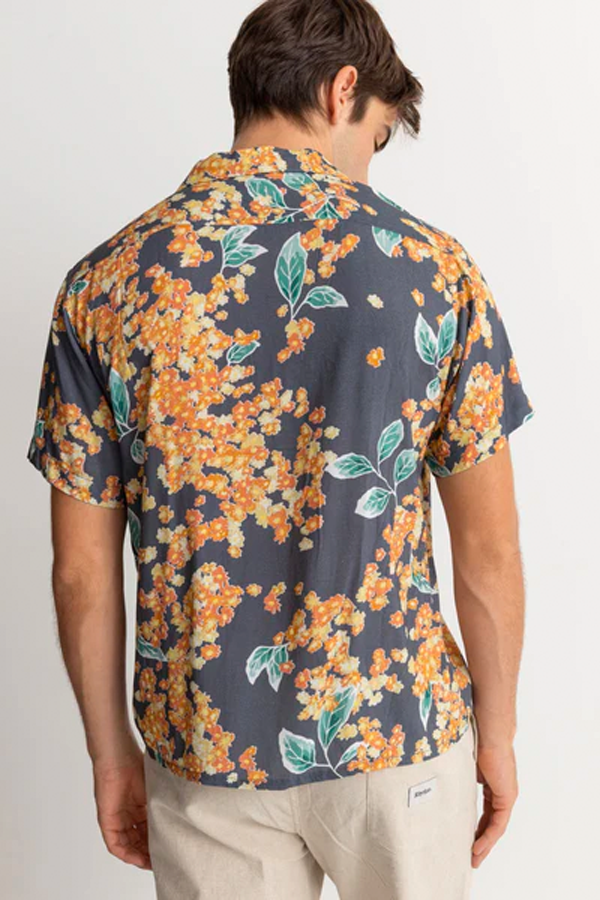 Isle Floral Cuban SS Shirt | Dark Navy - Main Image Number 2 of 3