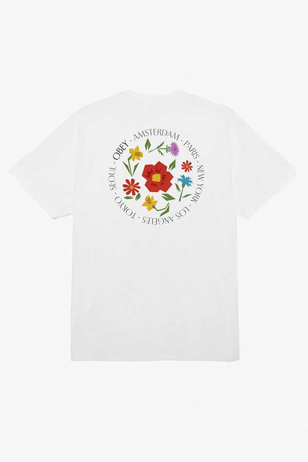 Obey City Flowers Tee | White - Main Image Number 1 of 2