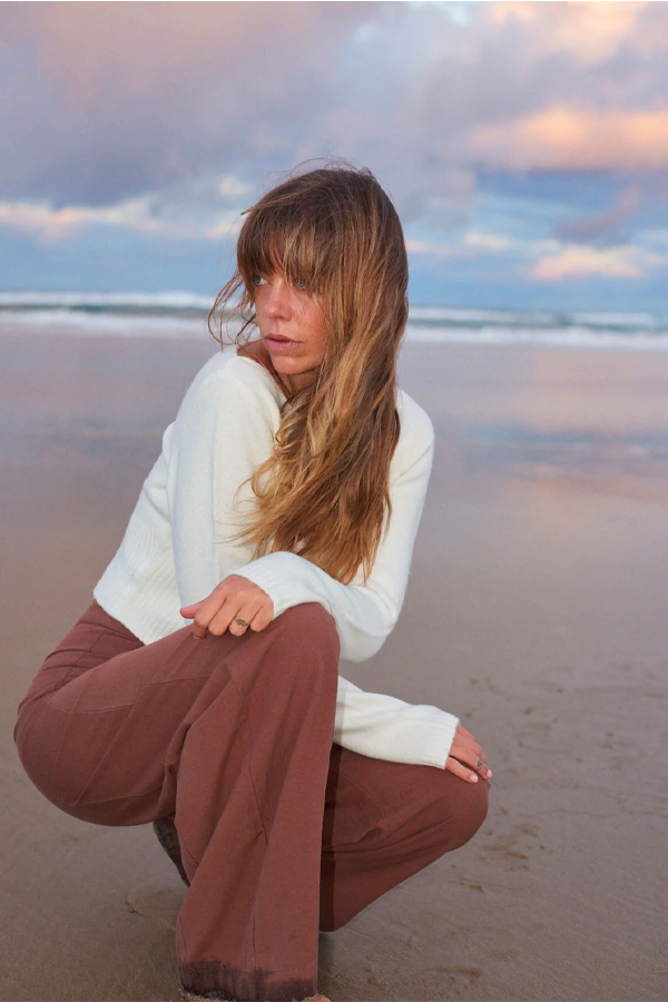 Whitehaven Wide Leg Pant | Brown - Thumbnail Image Number 4 of 5
