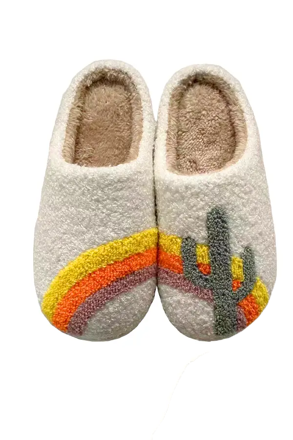 Cactus Rainbow Slipper | White - Visual Media Number 1 of 1