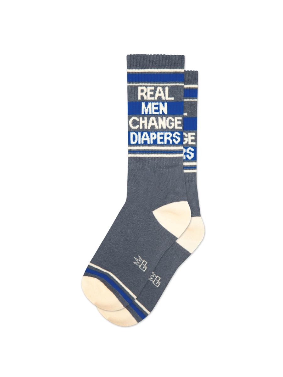Real Men Change Diapers Gym Crew Socks - Visual Media Number 1 of 1