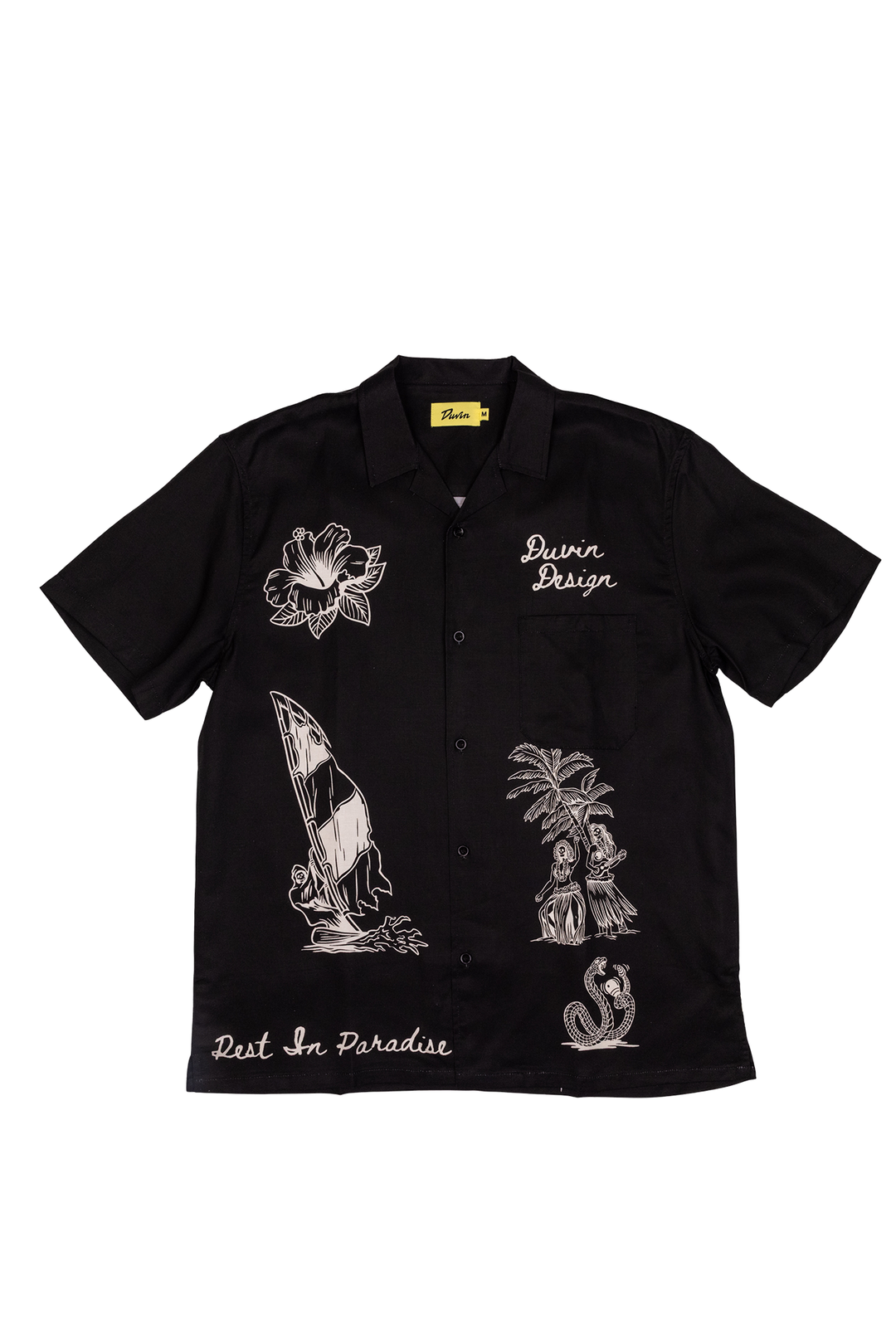 Rest In Paradise Cabana Shirt | Black - Visual Media Number 1 of 1