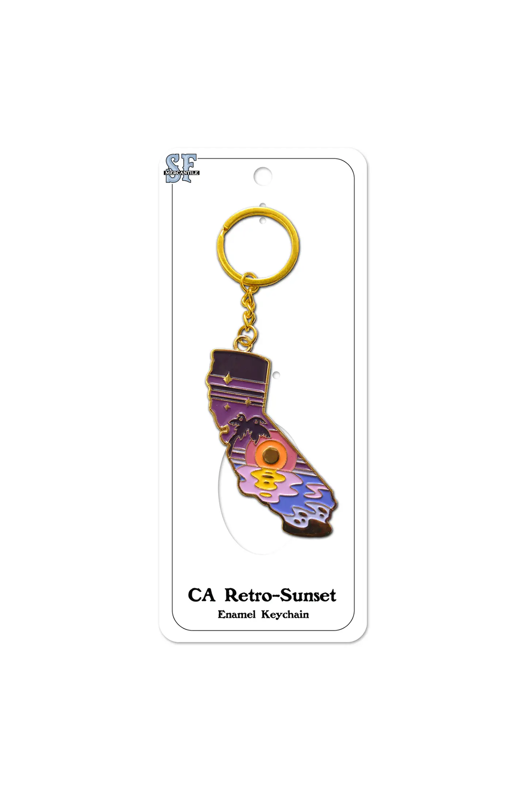 Ca Retro Sunset Enamel Keychain - Visual Media Number 1 of 1