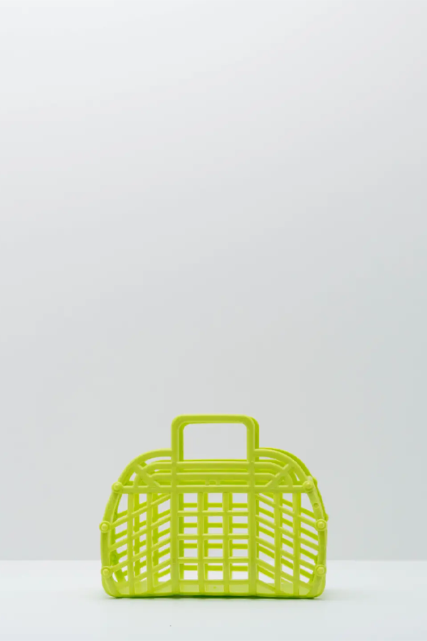 Mini Retro Jelly Basket | Lime Green - Visual Media Number 1 of 1