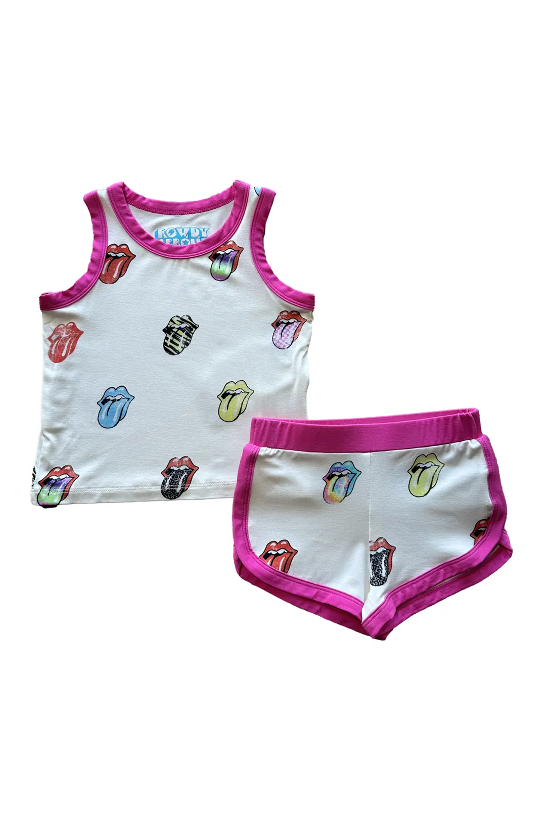 Rolling Stones Pookie Short Set | Pink - Visual Media Number 1 of 1