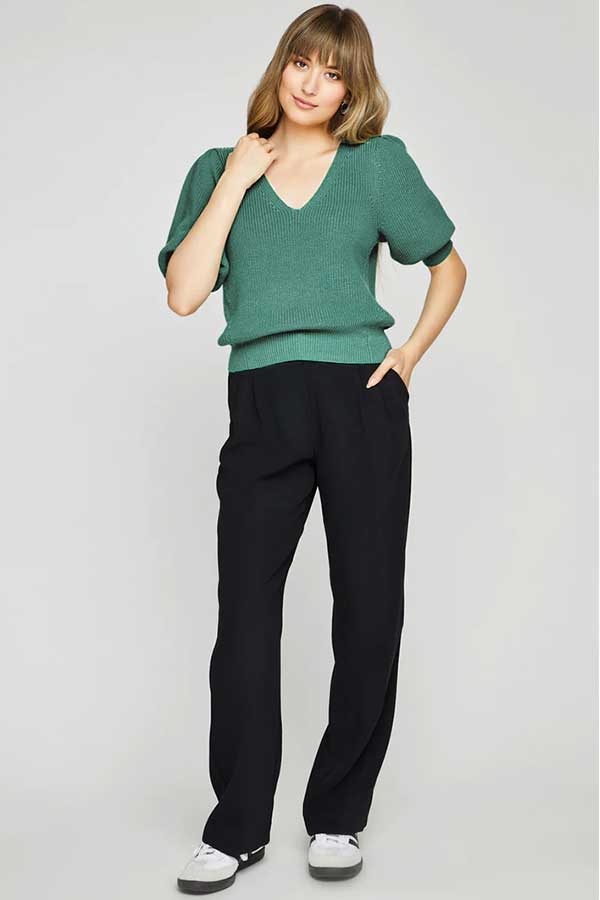 Phoebe V Neck Sweater | Spring Green - Main Image Number 1 of 1