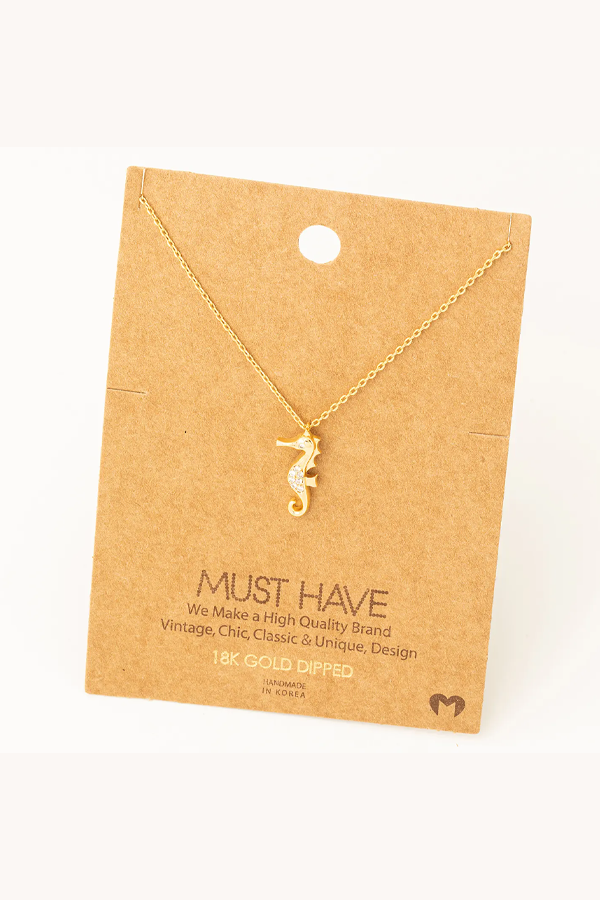 Mini Sea Horse Pendant | Gold - Visual Media Number 1 of 1