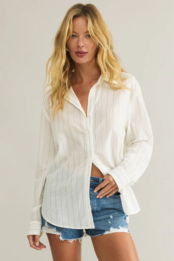 Seaport Striped Shirt | White - Thumbnail Image Number 1 of 3
