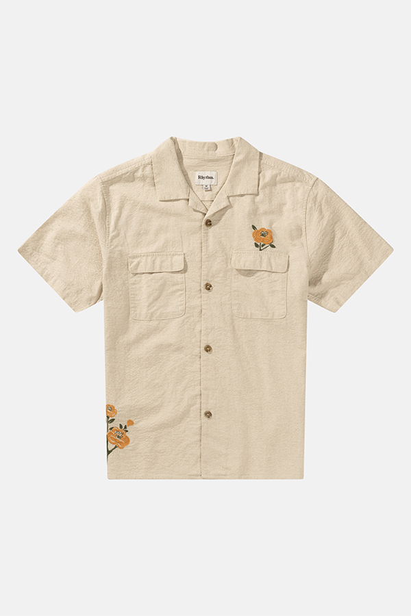 Embroidered Seersucker Shirt | Natural - Visual Media Number 4 of 4