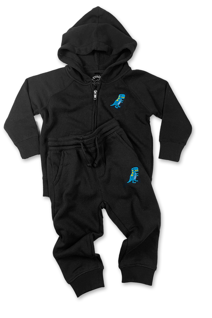 Dino Zip Up | Black - Thumbnail Image Number 2 of 2
