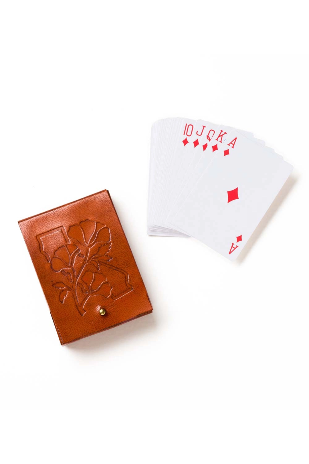 California Poppy Leather Playing Cards Set - Visual Media Number 1 of 1