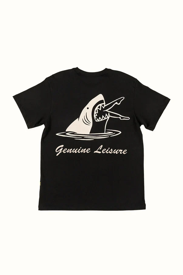 Shark Bite Pima Tee | Black - Visual Media Number 1 of 2