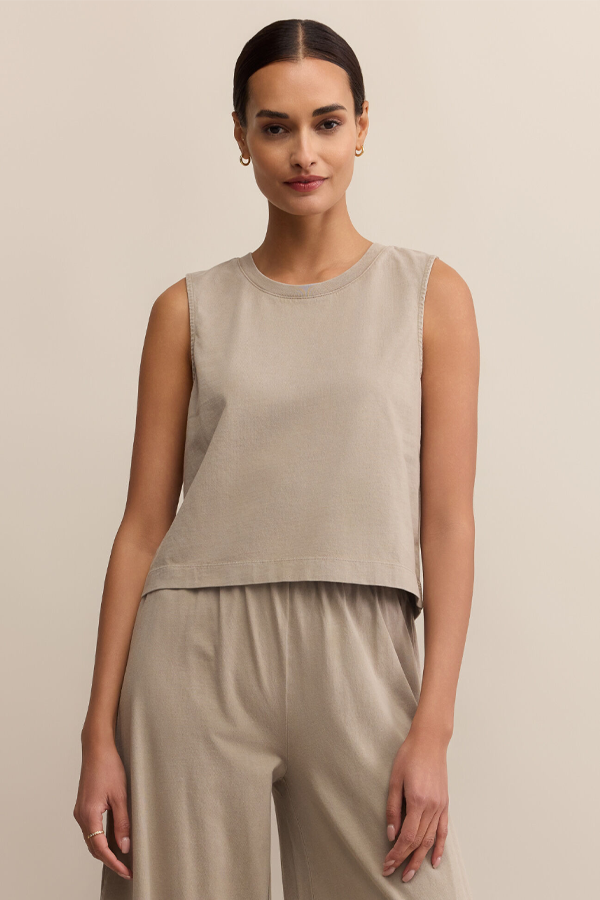 Sloane Jersey Muscle Tank | Retreat - Thumbnail Image Number 1 of 3
