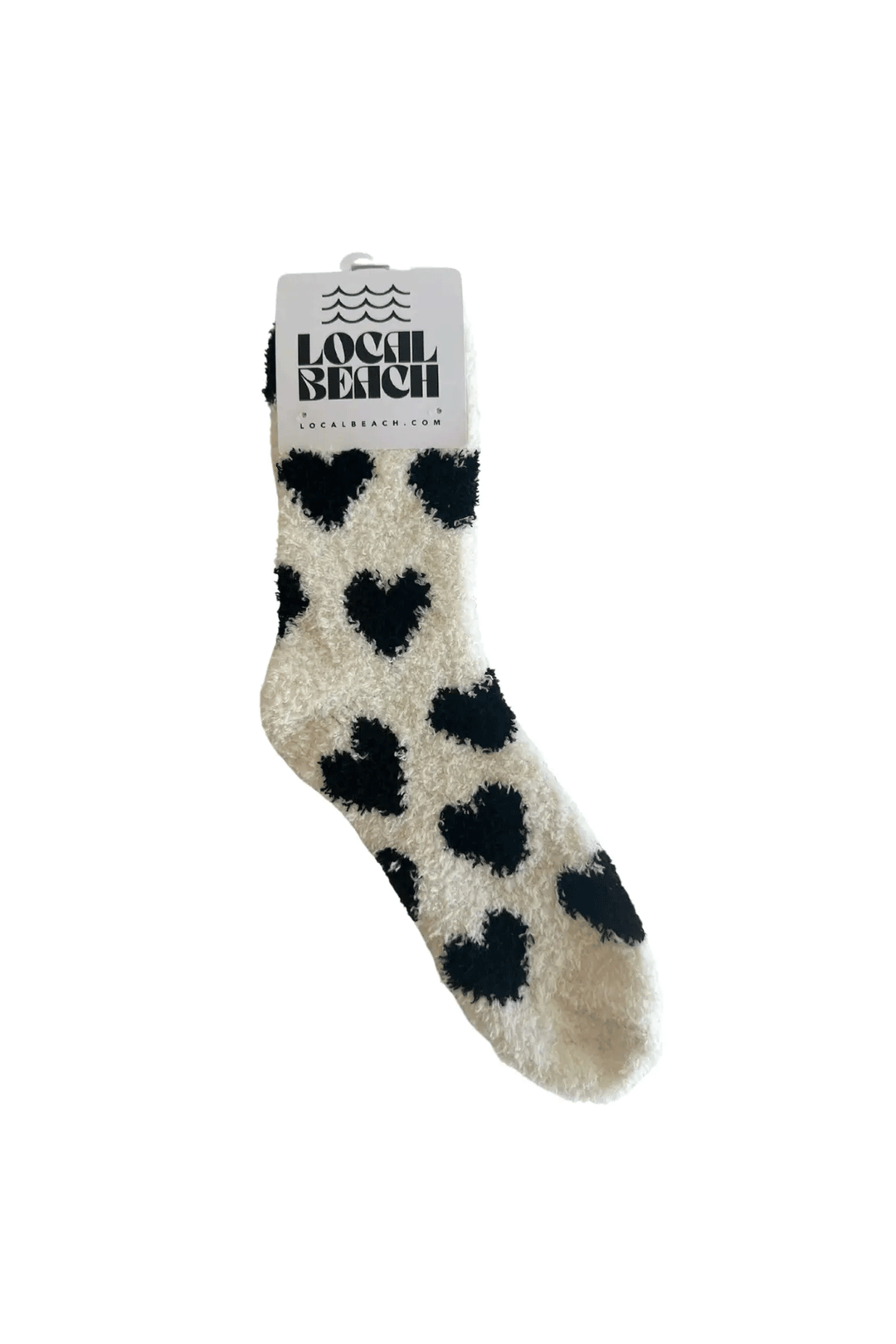 Love Collection Heart Cozy Socks | Black and Creame - Visual Media Number 1 of 1
