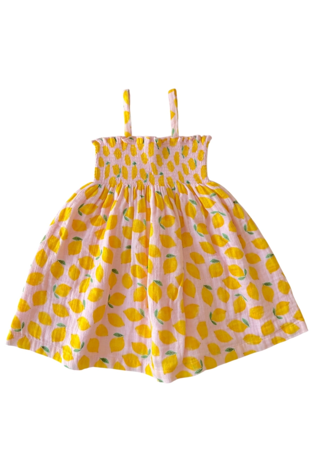 Muslin Smocked Tube Dress | Lemon Sorbet - Visual Media Number 1 of 1