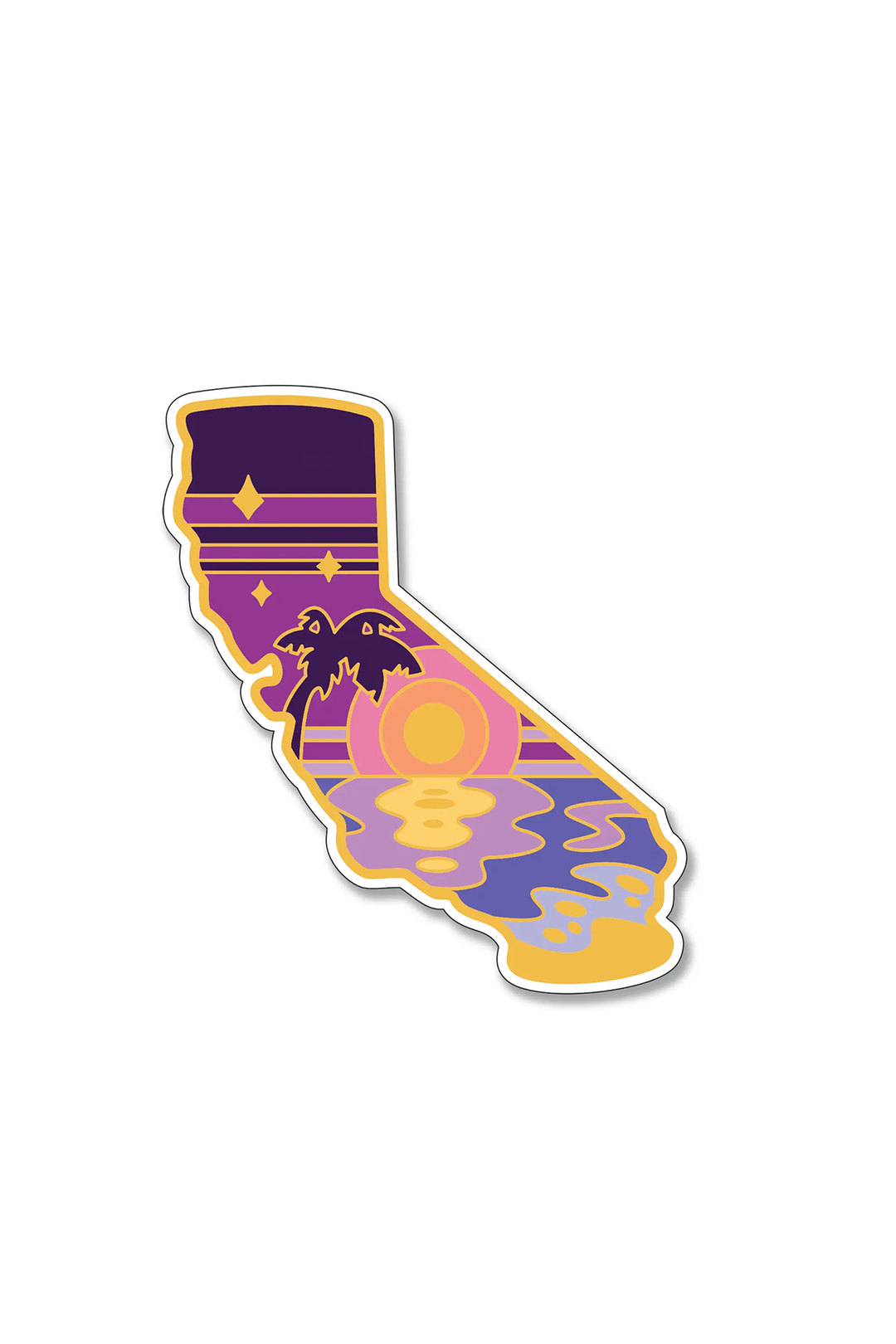 California Retro Sunset Vinyl Sticker - Visual Media Number 1 of 1