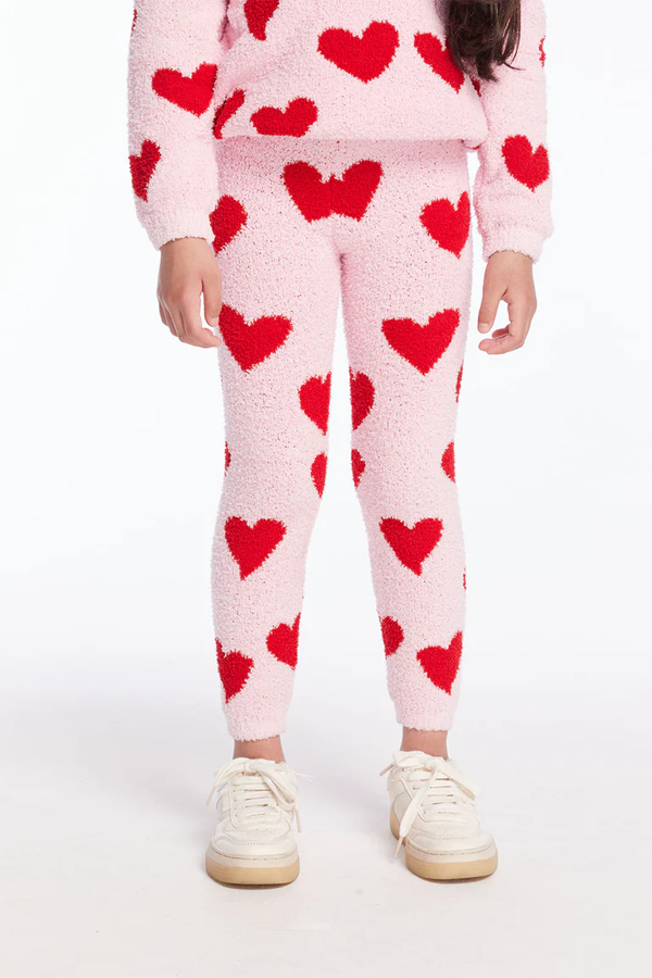 Girls Fuzzy Fleece Legging | Sugar Heart - Visual Media Number 1 of 3