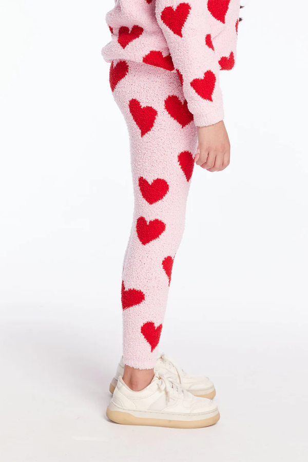 Girls Fuzzy Fleece Legging | Sugar Heart - Visual Media Number 2 of 3