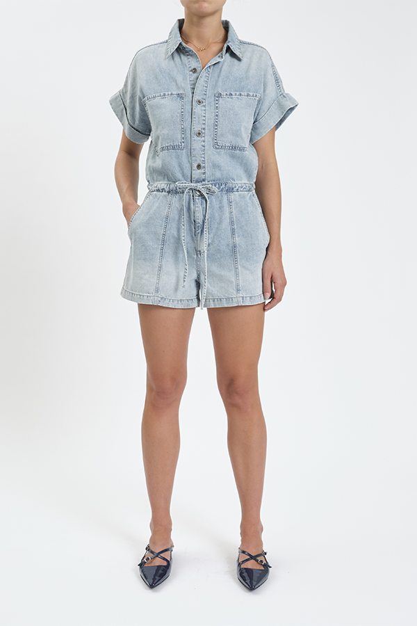 Surfside Drawstring Romper | Wild Card - Visual Media Number 1 of 3
