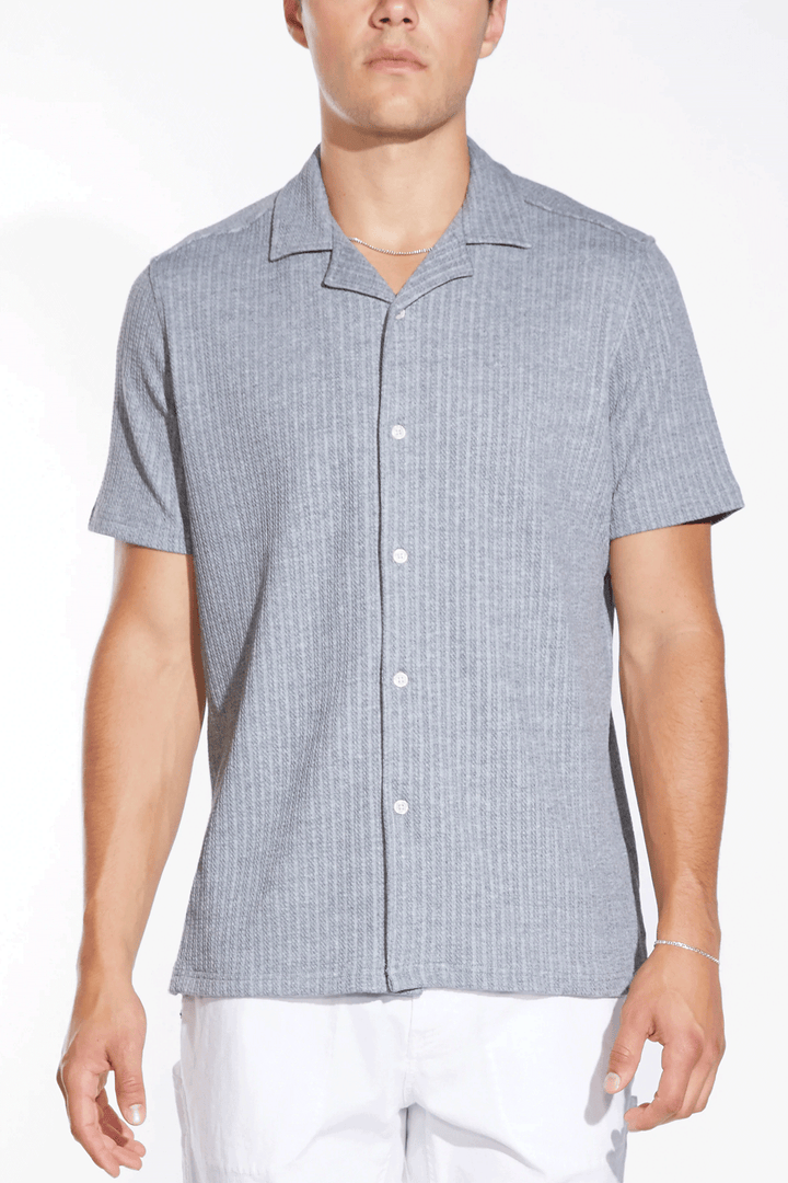 Viggo Knit Resort Shirt | Charcoal - Thumbnail Image Number 1 of 3
