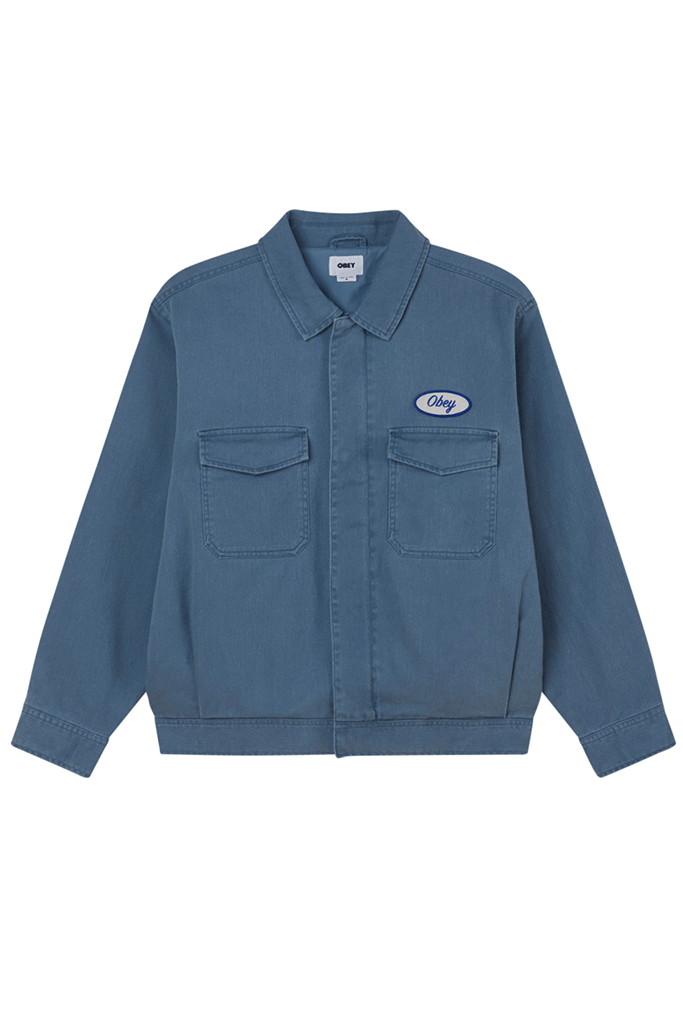 Tilton Work Jacket | Dull Blue Faded Wash - Thumbnail Image Number 1 of 2
