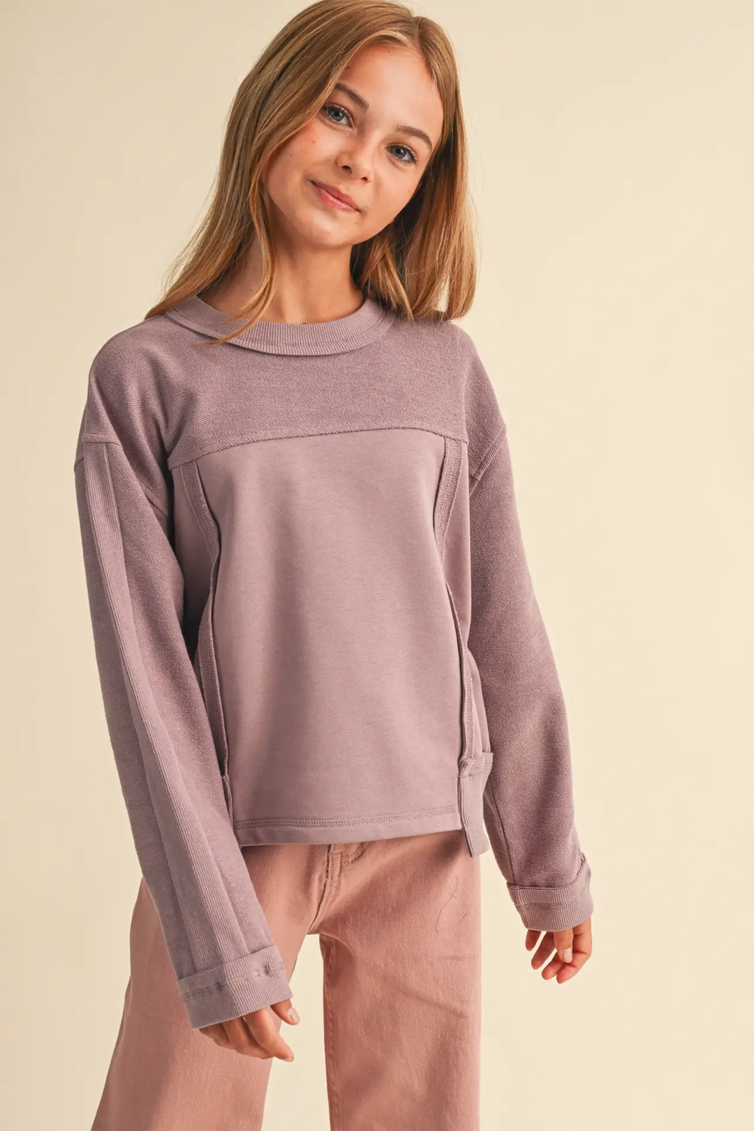 Lucy Crew Neck Sweatshirt | Purple - Visual Media Number 2 of 3