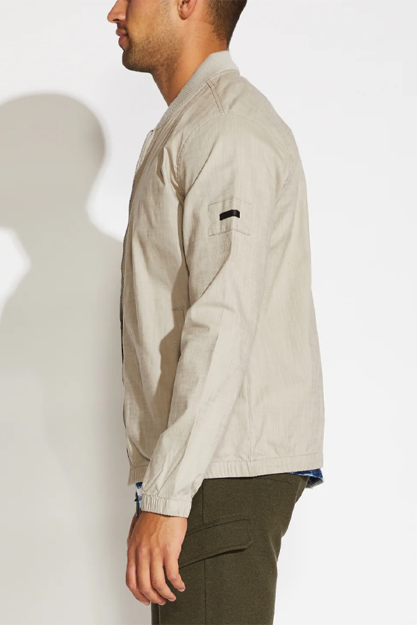 Tarek Lightweight Bomber Jacket | Cement - Visual Media Number 2 of 3