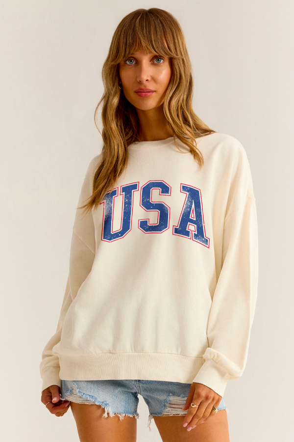 USA Sunday Sweatshirt | Sea Salt - Main Image Number 1 of 3