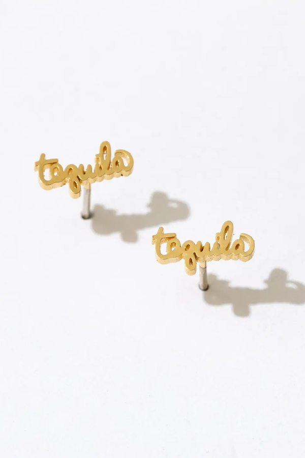 Tequila Stud Earrings | Gold - Thumbnail Image Number 1 of 2
