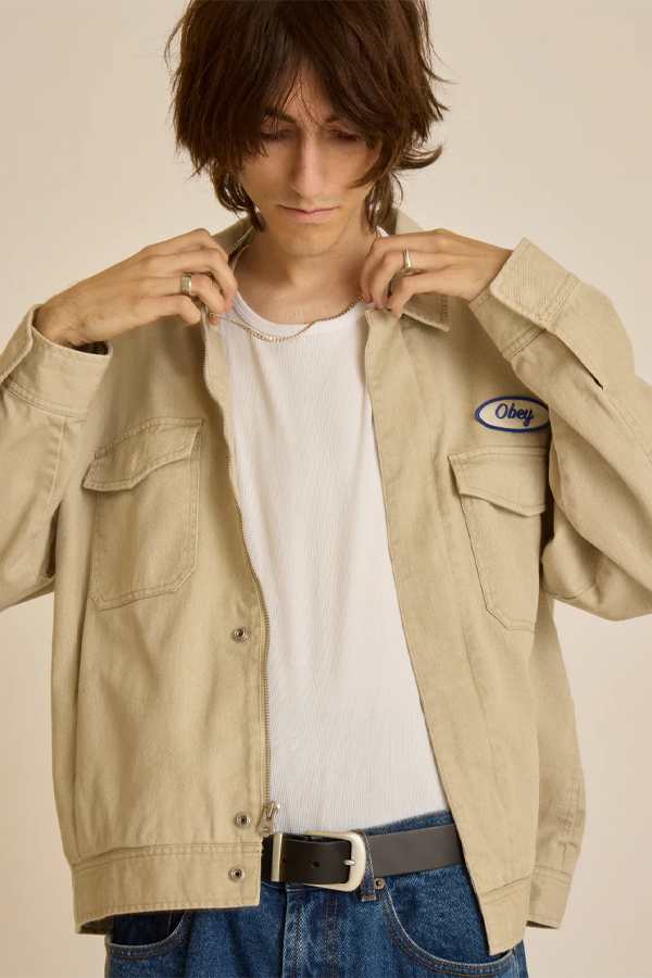 Tilton Work Jacket | Silver Grey Faded Wash - Visual Media Number 1 of 4