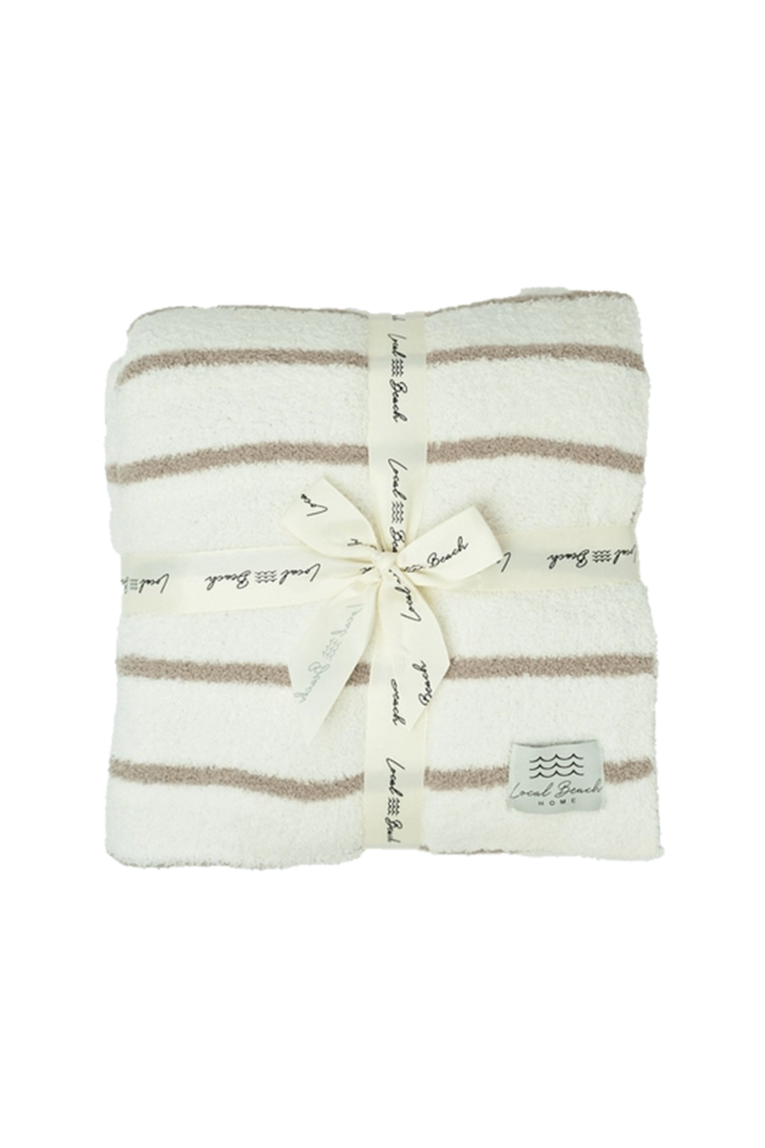 Striped Luxe Home Blanket | Taupe & Cream - Visual Media Number 1 of 1