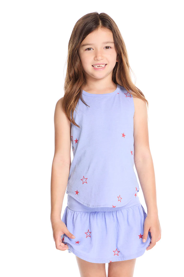 Tossed Stars Tank | Powdered Blue - Visual Media Number 1 of 4