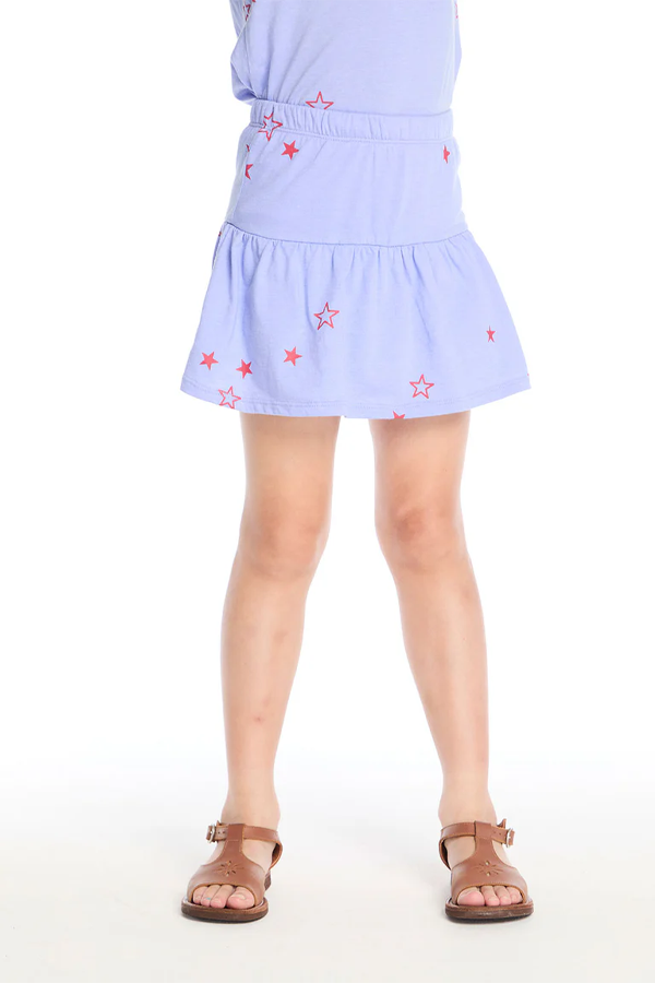 Tossed Stars Skirt | Powder Blue - Visual Media Number 1 of 4