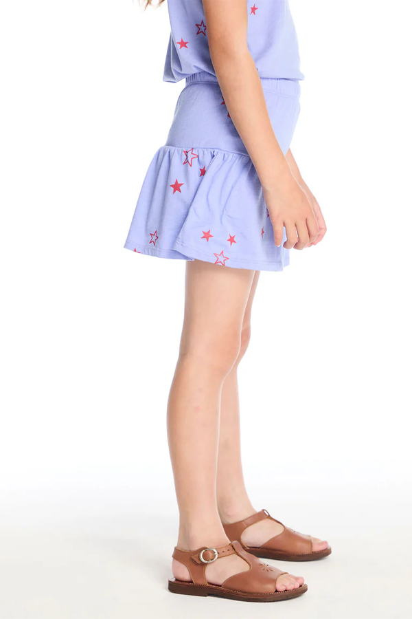 Tossed Stars Skirt | Powder Blue - Visual Media Number 2 of 4