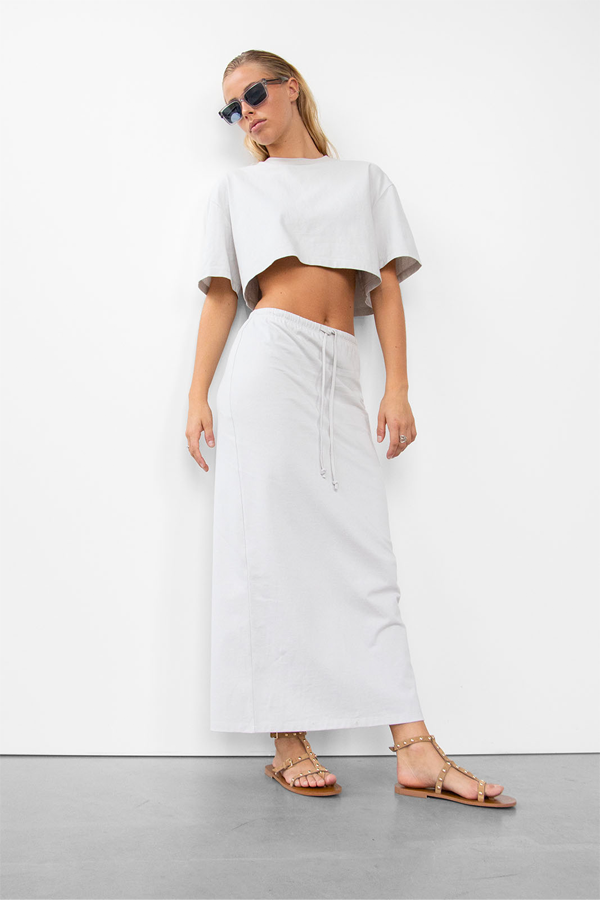 Florina Maxi Skirt | Silver Lining - Thumbnail Image Number 1 of 2
